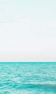 Превью обои море, горизонт, волны, минимализм, вода, рябь