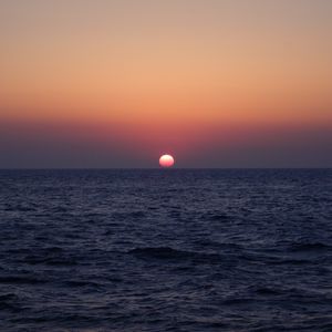 Превью обои море, горизонт, волны, солнце, природа