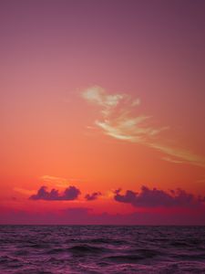 Превью обои море, горизонт, закат, волны