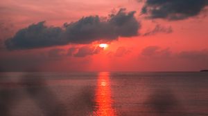 Превью обои море, горизонт, закат, небо, солнце