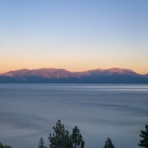 Превью обои море, горы, деревья, пейзаж