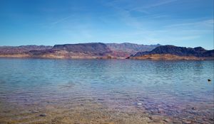 Превью обои море, горы, пейзаж, дно, камни