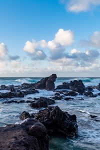 Превью обои море, камни, берег, прибой