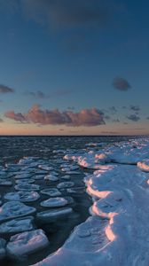 Превью обои море, лед, снег, вода, зима