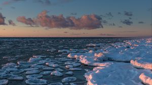 Превью обои море, лед, снег, вода, зима