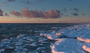 Превью обои море, лед, снег, вода, зима