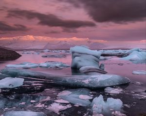 Превью обои море, ледники, лед, зима, пейзаж, природа