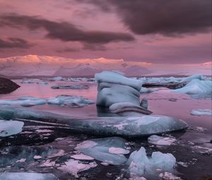 Превью обои море, ледники, лед, зима, пейзаж, природа