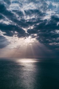 Превью обои море, небо, облака, свет, горизонт