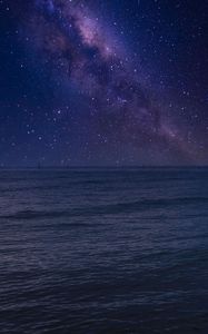 Превью обои море, небо, звезды, ночь, темный