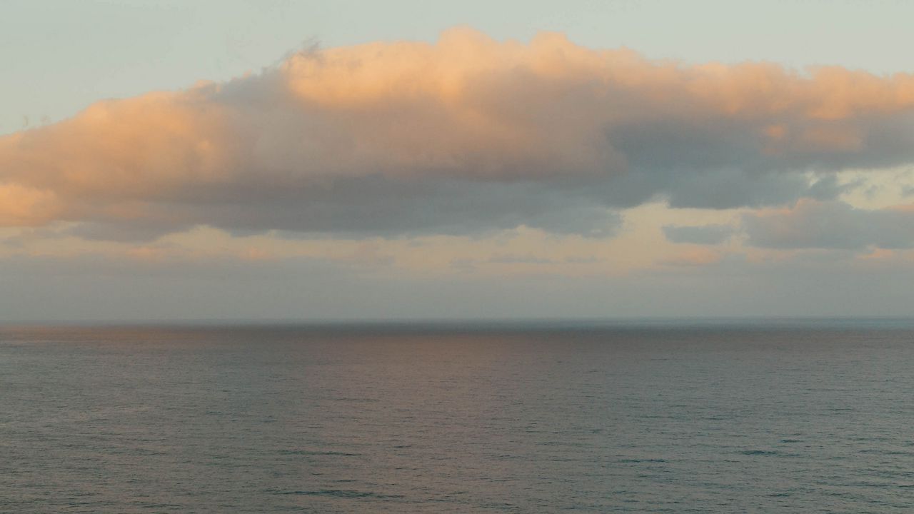 Обои море, облака, горизонт, вода, рябь