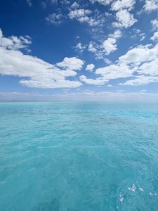 Превью обои море, океан, горизонт, облака, небо