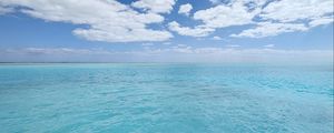 Превью обои море, океан, горизонт, облака, небо