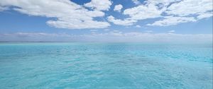 Превью обои море, океан, горизонт, облака, небо