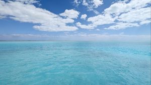 Превью обои море, океан, горизонт, облака, небо
