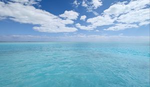 Превью обои море, океан, горизонт, облака, небо