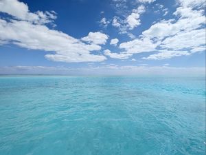 Превью обои море, океан, горизонт, облака, небо