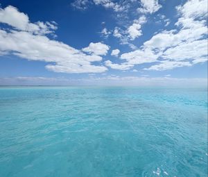 Превью обои море, океан, горизонт, облака, небо