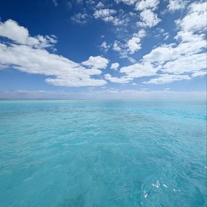 Превью обои море, океан, горизонт, облака, небо