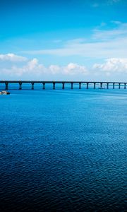 Превью обои море, океан, облака, небо, синий, вид