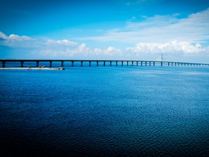 Превью обои море, океан, облака, небо, синий, вид