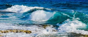 Превью обои море, океан, прибой, камни, пена