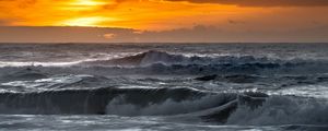 Превью обои море, океан, волны, пейзаж, небо, природа