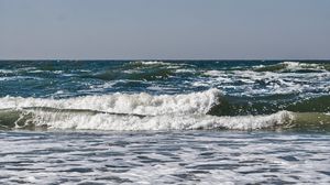 Превью обои море, океан, волны, горизонт, пейзаж