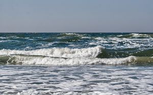 Превью обои море, океан, волны, горизонт, пейзаж