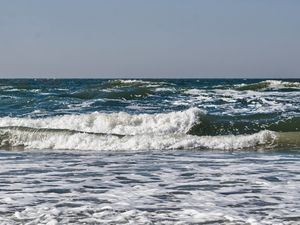 Превью обои море, океан, волны, горизонт, пейзаж