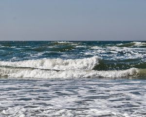Превью обои море, океан, волны, горизонт, пейзаж