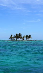 Превью обои море, остров, пальмы, пейзаж