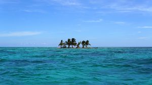Превью обои море, остров, пальмы, пейзаж