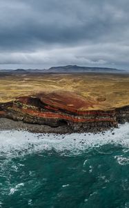 Превью обои море, остров, скалы, пещера, пейзаж