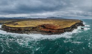 Превью обои море, остров, скалы, пещера, пейзаж