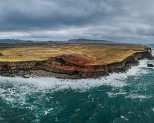 Превью обои море, остров, скалы, пещера, пейзаж