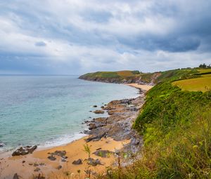 Превью обои море, пейзаж, берег, камни, природа