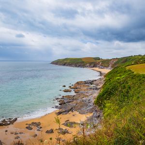 Превью обои море, пейзаж, берег, камни, природа