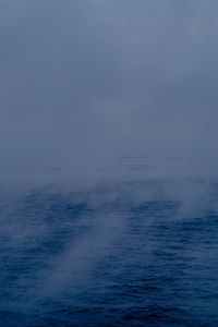 Превью обои море, пейзаж, туман, синий, утро