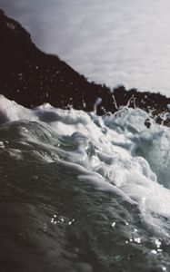 Превью обои море, пена, брызги, крупным планом
