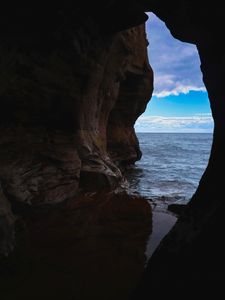 Превью обои море, пещера, вид, природа