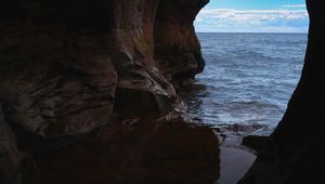 Превью обои море, пещера, вид, природа