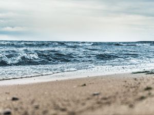 Превью обои море, песок, берег
