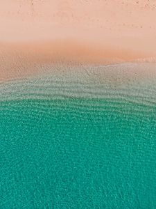 Превью обои море, пляж, вид сверху, вода, песок