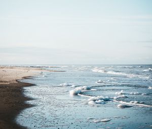 Превью обои море, пляж, волны, вода, песок