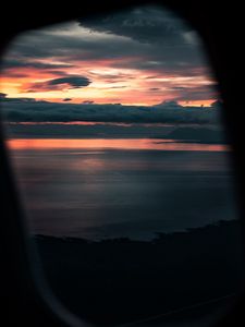 Превью обои море, пляж, закат, темный