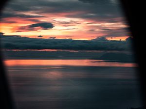 Превью обои море, пляж, закат, темный