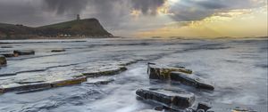 Превью обои море, побережье, камни, вода