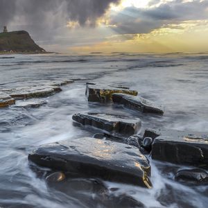 Превью обои море, побережье, камни, вода