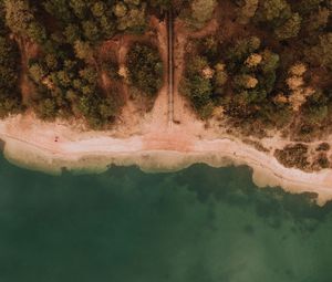 Превью обои море, побережье, вид сверху, песок, пляж